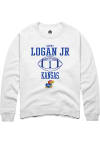Main image for Kenny Logan Jr.  Rally Kansas Jayhawks Mens White NIL Sport Icon Long Sleeve Crew Sweatshirt
