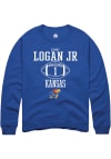 Main image for Kenny Logan Jr.  Rally Kansas Jayhawks Mens Blue NIL Sport Icon Long Sleeve Crew Sweatshirt