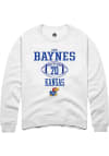 Main image for Kobe Baynes  Rally Kansas Jayhawks Mens White NIL Sport Icon Long Sleeve Crew Sweatshirt