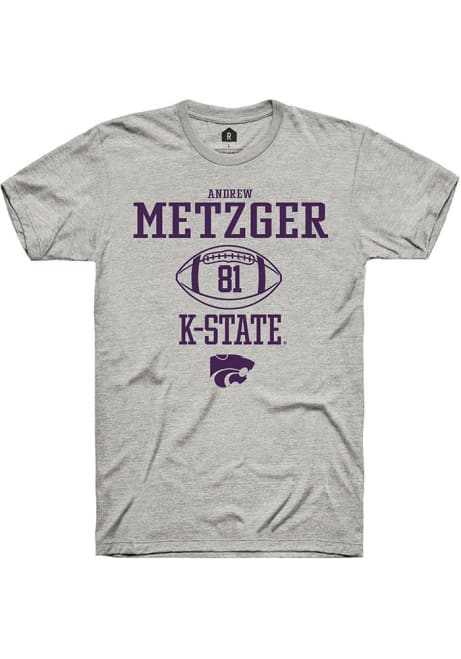 Andrew Metzger Grey K-State Wildcats NIL Sport Icon Short Sleeve T Shirt