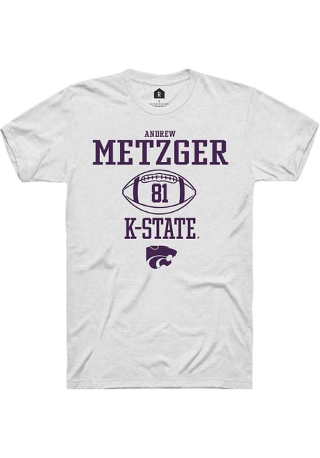 Andrew Metzger White K-State Wildcats NIL Sport Icon Short Sleeve T Shirt