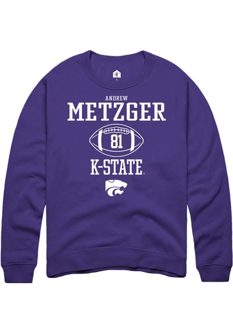Andrew Metzger Rally Mens Purple K-State Wildcats NIL Sport Icon Crew Sweatshirt