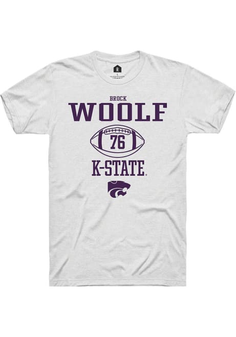 Brock Woolf White K-State Wildcats NIL Sport Icon Short Sleeve T Shirt