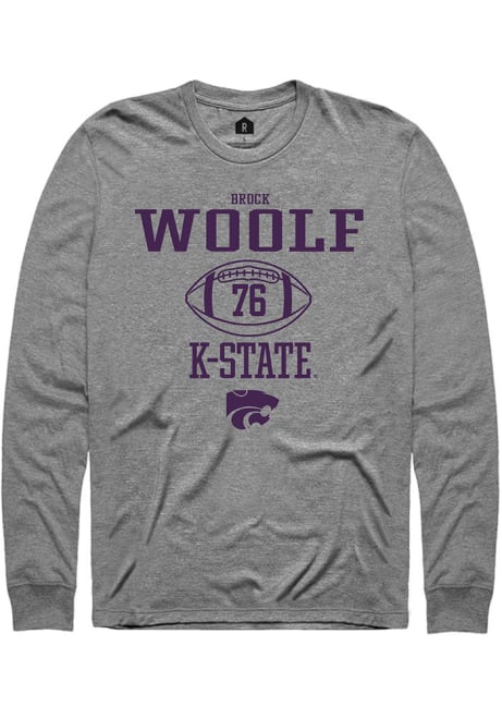 Brock Woolf Rally Mens Graphite K-State Wildcats NIL Sport Icon Tee