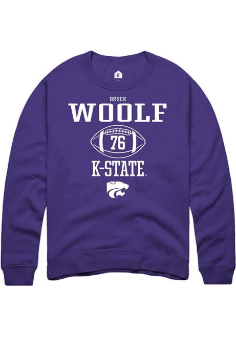 Brock Woolf Rally Mens Purple K-State Wildcats NIL Sport Icon Crew Sweatshirt