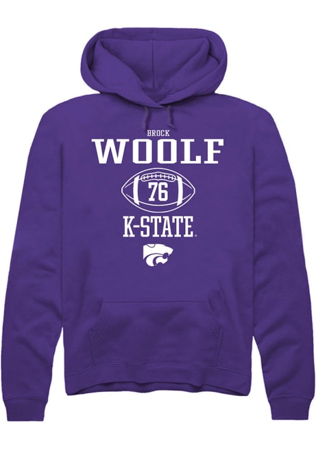 Brock Woolf Rally Mens Purple K-State Wildcats NIL Sport Icon Hooded Sweatshirt