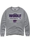 Main image for Brock Woolf Rally Mens Graphite K-State Wildcats NIL Stacked Box Crew Sweatshirt