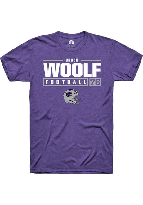 Brock Woolf Purple K-State Wildcats NIL Stacked Box Short Sleeve T Shirt