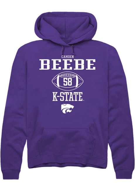 Camden Beebe Rally Mens Purple K-State Wildcats NIL Sport Icon Hooded Sweatshirt