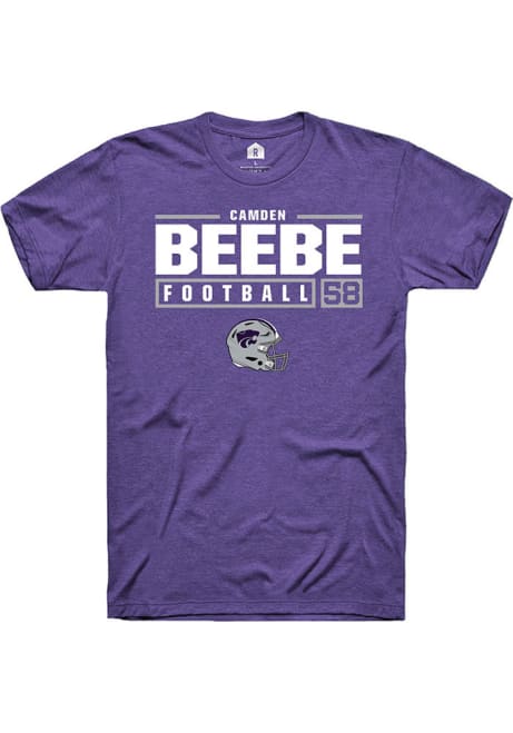 Camden Beebe Purple K-State Wildcats NIL Stacked Box Short Sleeve T Shirt