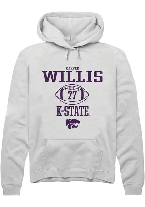 Carver Willis Rally Mens White K-State Wildcats NIL Sport Icon Hooded Sweatshirt