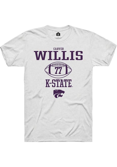 Carver Willis White K-State Wildcats NIL Sport Icon Short Sleeve T Shirt
