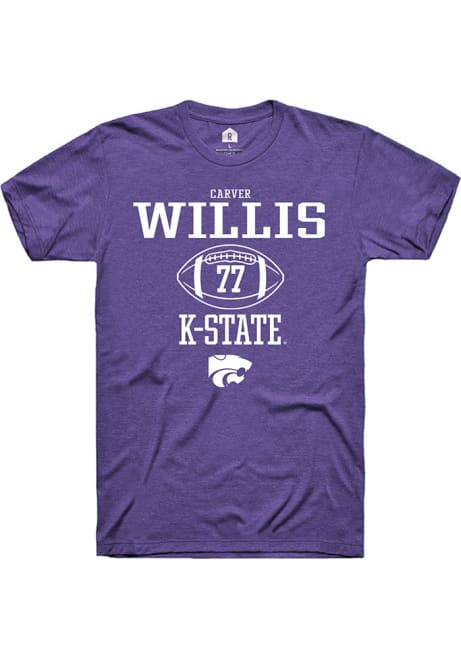 Carver Willis Purple K-State Wildcats NIL Sport Icon Short Sleeve T Shirt