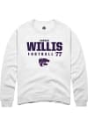 Main image for Carver Willis Rally Mens White K-State Wildcats NIL Stacked Box Crew Sweatshirt