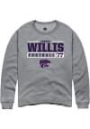 Main image for Carver Willis Rally Mens Graphite K-State Wildcats NIL Stacked Box Crew Sweatshirt