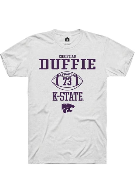 Christian Duffie White K-State Wildcats NIL Sport Icon Short Sleeve T Shirt