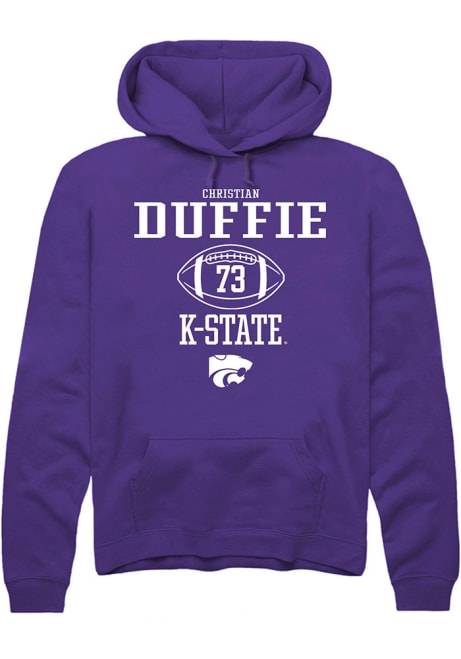 Christian Duffie Rally Mens Purple K-State Wildcats NIL Sport Icon Hooded Sweatshirt