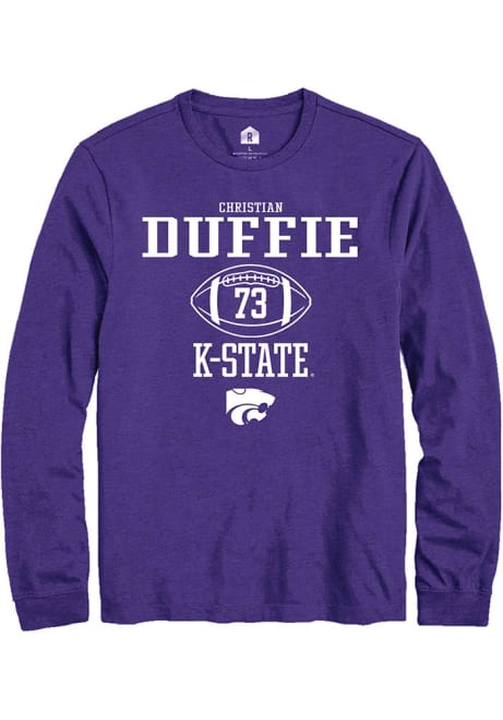 Christian Duffie Rally Mens Purple K-State Wildcats NIL Sport Icon Tee