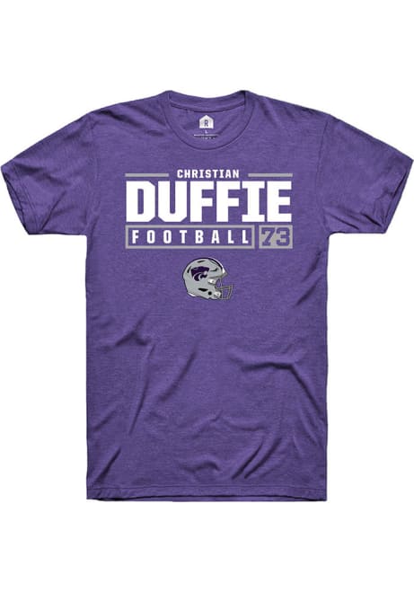 Christian Duffie Purple K-State Wildcats NIL Stacked Box Short Sleeve T Shirt