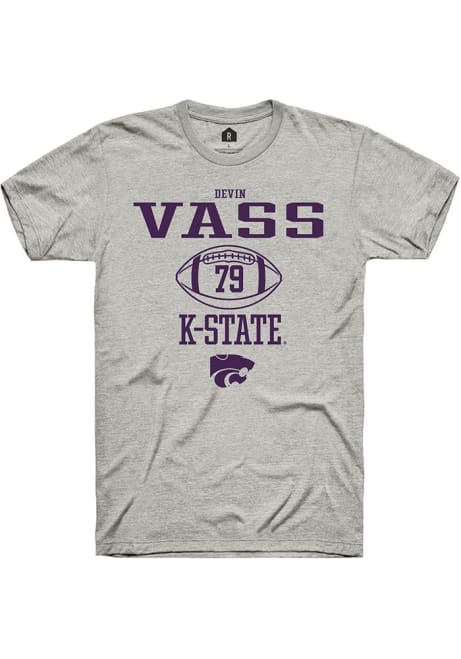 Devin Vass Ash K-State Wildcats NIL Sport Icon Short Sleeve T Shirt