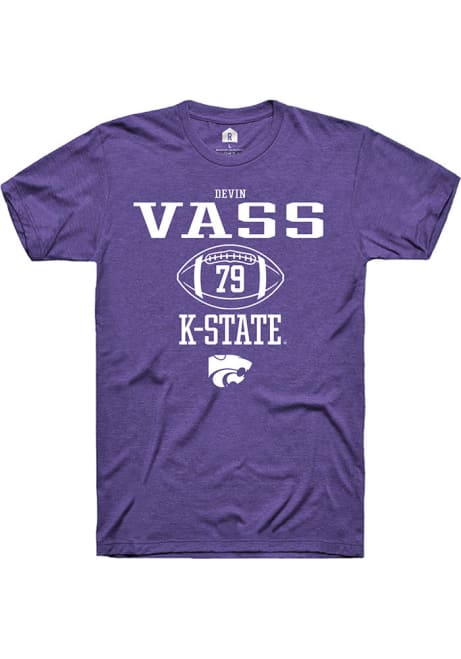 Devin Vass Purple K-State Wildcats NIL Sport Icon Short Sleeve T Shirt