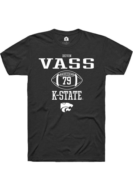 Devin Vass Black K-State Wildcats NIL Sport Icon Short Sleeve T Shirt