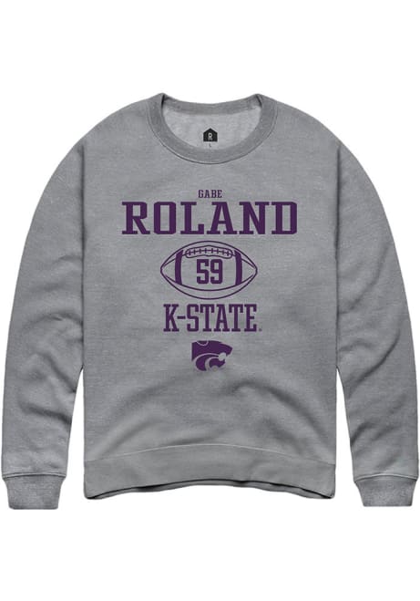 Gabriel Roland Rally Mens Graphite K-State Wildcats NIL Sport Icon Crew Sweatshirt