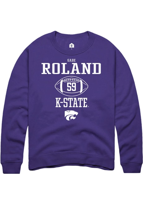 Gabriel Roland Rally Mens Purple K-State Wildcats NIL Sport Icon Crew Sweatshirt