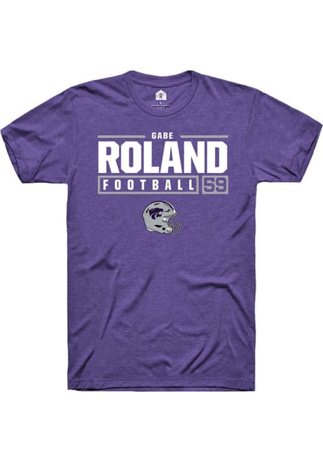 Gabriel Roland Purple K-State Wildcats NIL Stacked Box Short Sleeve T Shirt