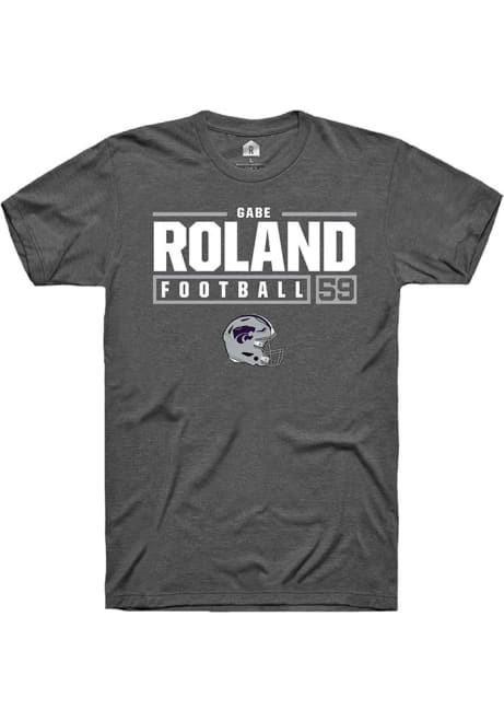 Gabriel Roland Grey K-State Wildcats NIL Stacked Box Short Sleeve T Shirt