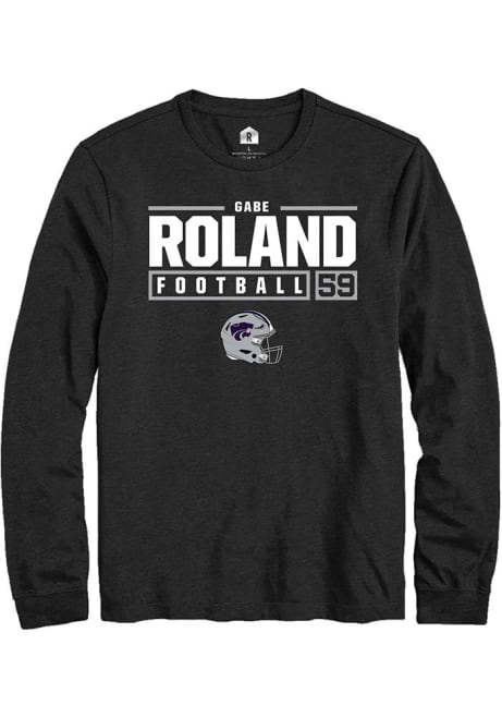 Gabriel Roland Rally Mens Black K-State Wildcats NIL Stacked Box Tee