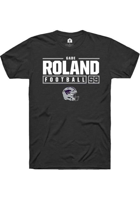 Gabriel Roland Black K-State Wildcats NIL Stacked Box Short Sleeve T Shirt
