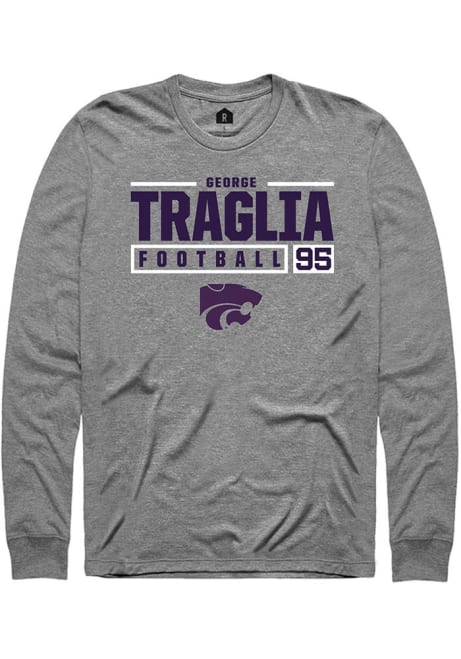 George Traglia Rally Mens Graphite K-State Wildcats NIL Stacked Box Tee