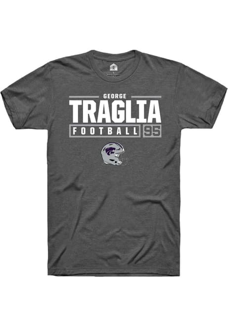 George Traglia Grey K-State Wildcats NIL Stacked Box Short Sleeve T Shirt