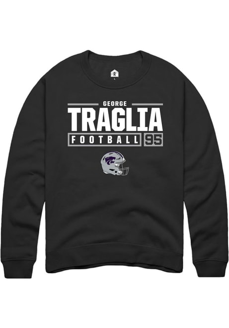 George Traglia Rally Mens Black K-State Wildcats NIL Stacked Box Crew Sweatshirt