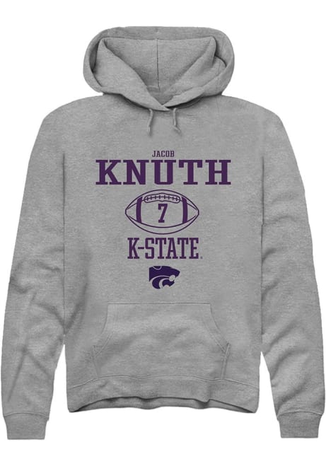 Jacob Knuth Rally Mens Graphite K-State Wildcats NIL Sport Icon Hooded Sweatshirt