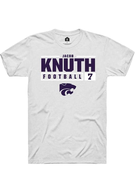 Jacob Knuth White K-State Wildcats NIL Stacked Box Short Sleeve T Shirt