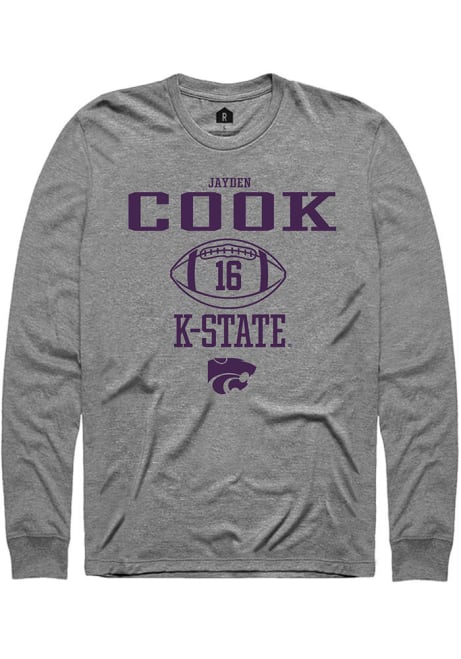 Jayden Cook Rally Mens Graphite K-State Wildcats NIL Sport Icon Tee