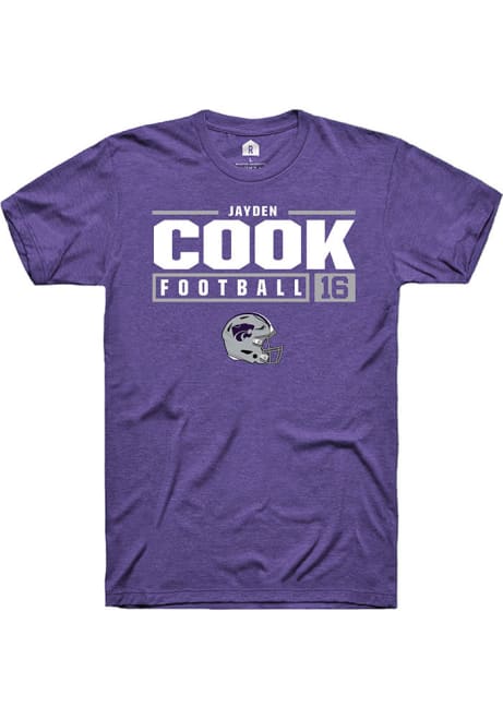 Jayden Cook Purple K-State Wildcats NIL Stacked Box Short Sleeve T Shirt
