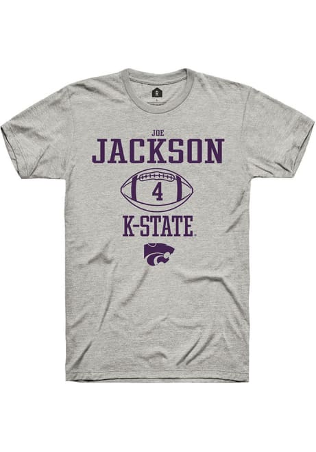 Joe Jackson Grey K-State Wildcats NIL Sport Icon Short Sleeve T Shirt