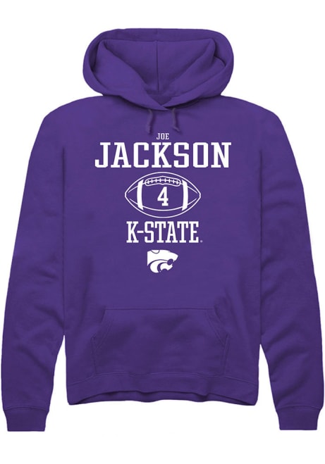 Joe Jackson Rally Mens Purple K-State Wildcats NIL Sport Icon Hooded Sweatshirt