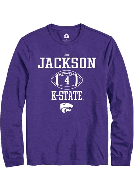 Joe Jackson Rally Mens Purple K-State Wildcats NIL Sport Icon Tee
