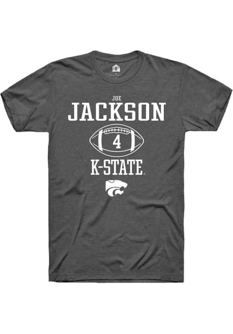 Joe Jackson Grey K-State Wildcats NIL Sport Icon Short Sleeve T Shirt