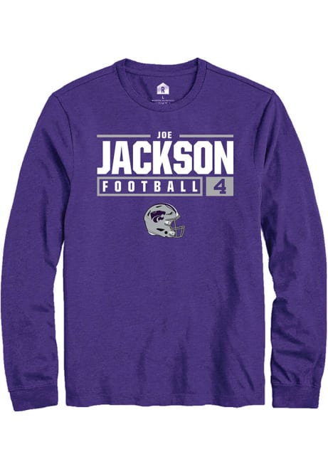 Joe Jackson Rally Mens Purple K-State Wildcats NIL Stacked Box Tee