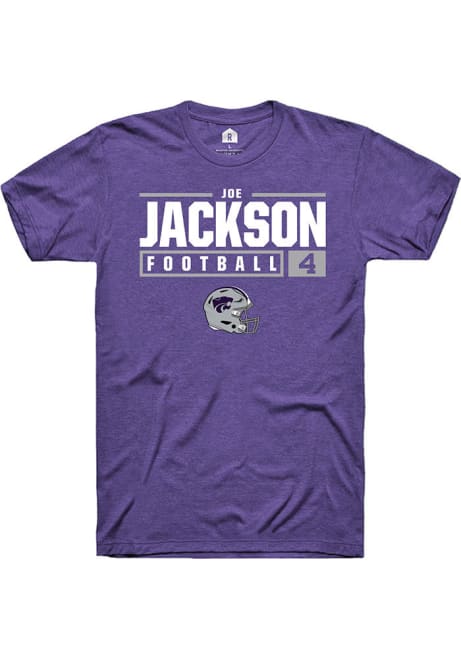 Joe Jackson Purple K-State Wildcats NIL Stacked Box Short Sleeve T Shirt