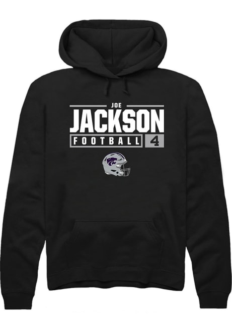 Joe Jackson Rally Mens Black K-State Wildcats NIL Stacked Box Hooded Sweatshirt
