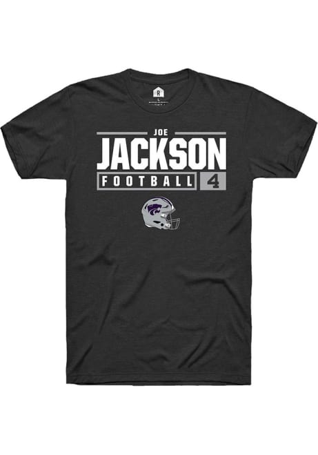 Joe Jackson Black K-State Wildcats NIL Stacked Box Short Sleeve T Shirt