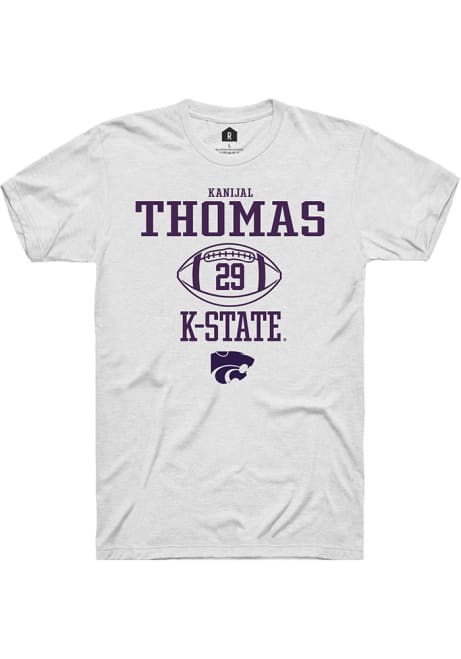 Kanijal Thomas White K-State Wildcats NIL Sport Icon Short Sleeve T Shirt