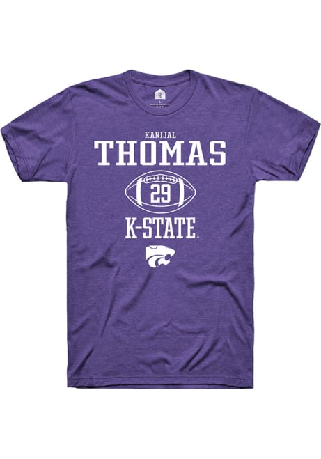 Kanijal Thomas Purple K-State Wildcats NIL Sport Icon Short Sleeve T Shirt