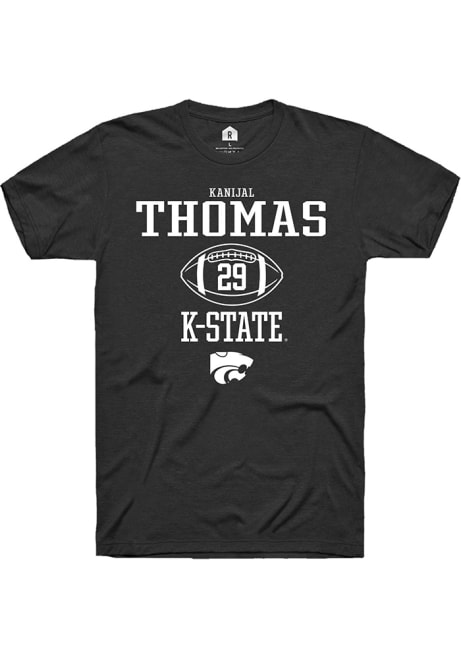Kanijal Thomas Black K-State Wildcats NIL Sport Icon Short Sleeve T Shirt